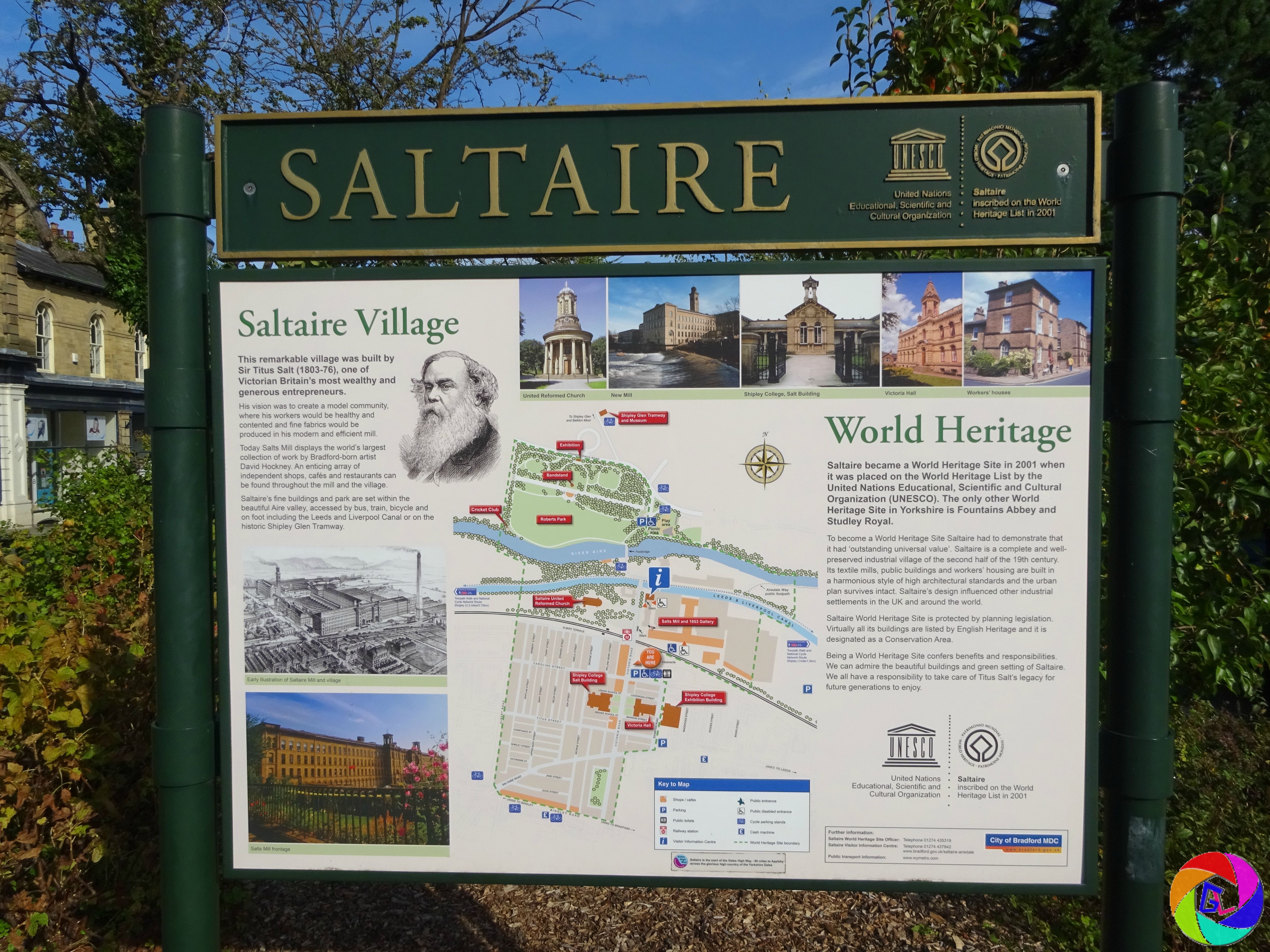 World Heritage Site, village founded by Titus Salt for his mill and workers
